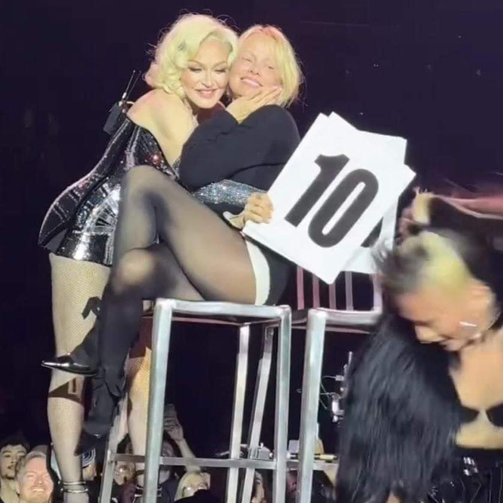 Here’s Every Guest Judge Who Joined Madonna On Stage For The ‘Vogue’ Ballroom Section Of The Celebration Tour: Pamela Anderson
